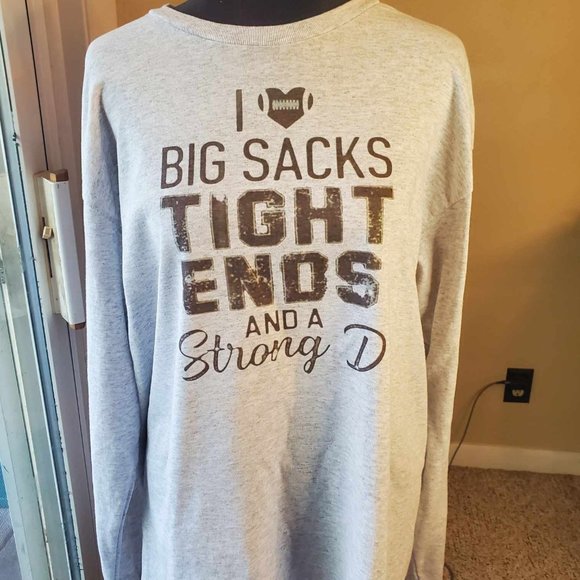3X I Love Big Sacks, Tight Ends and a Big D Long Sleeved Shirt - Picture 2 of 5